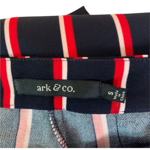 Ark & Co Red and Black Stylish Striped Women's Pleated Pants NWT Womens Sz Small - Picture 3 of 11